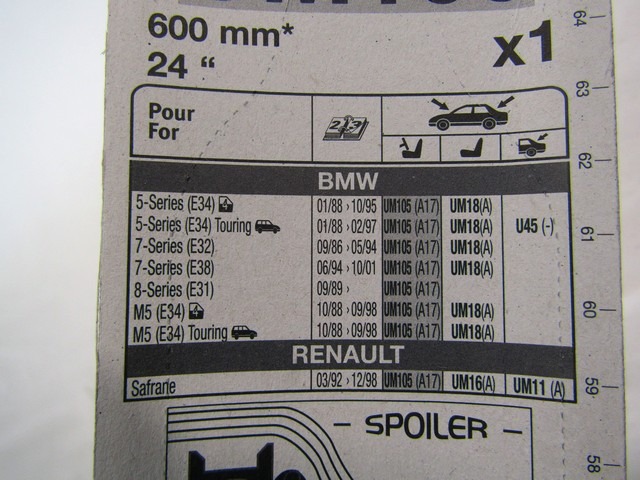 ESSULE-GLACE OEM N.  PI?CES DE VOITURE D'OCCASION BMW SERIE 7 E38 (1994 - 2001)DIESEL D?PLACEMENT. 25 ANN?E 1998
