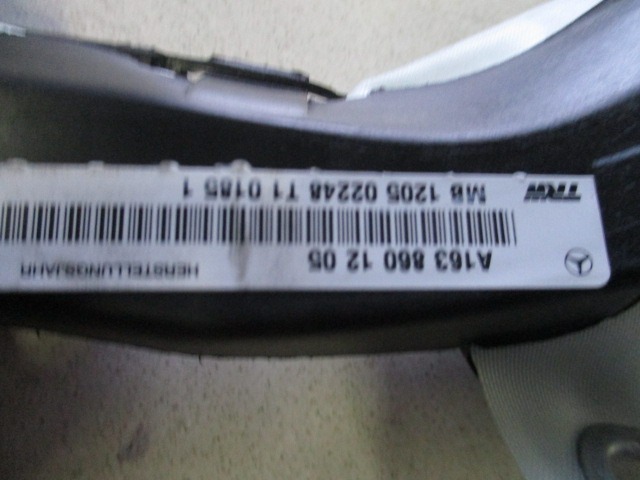 AIRBAG DE TETE DROIT  OEM N. A1638601205 PI?CES DE VOITURE D'OCCASION MERCEDES CLASSE ML W163 (1997 - 2006) DIESEL D?PLACEMENT. 27 ANN?E 2002