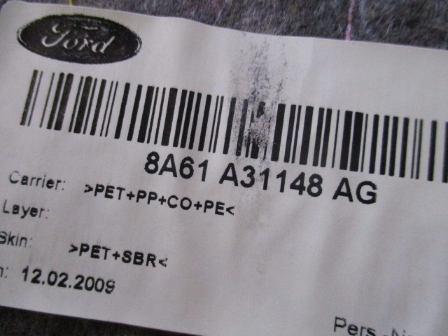 REVETEMENT DE COFFRE A BAGAGES OEM N. 8A61-A31148 PI?CES DE VOITURE D'OCCASION FORD FIESTA (09/2008 - 11/2012) DIESEL D?PLACEMENT. 16 ANN?E 2009