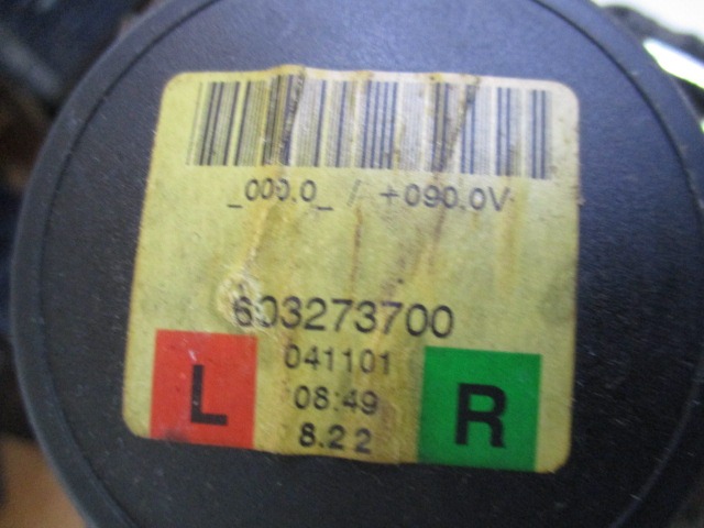 CEINTURE DE S?CURIT? OEM N. 603273700 PI?CES DE VOITURE D'OCCASION BMW SERIE 1 BER/COUPE/CABRIO E81/E82/E87/E88 (2003 - 2007) DIESEL D?PLACEMENT. 20 ANN?E 2005