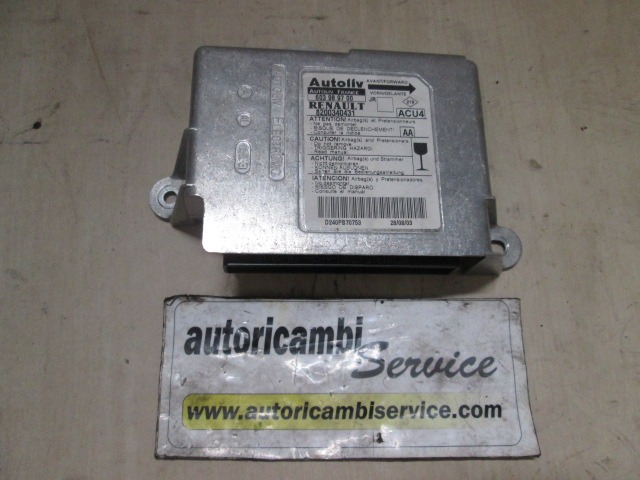 BO?TIER ?LECTRON. AIRBAG OEM N. 8200340431 PI?CES DE VOITURE D'OCCASION RENAULT SCENIC/GRAND SCENIC (2003 - 2009) DIESEL D?PLACEMENT. 19 ANN?E 2003