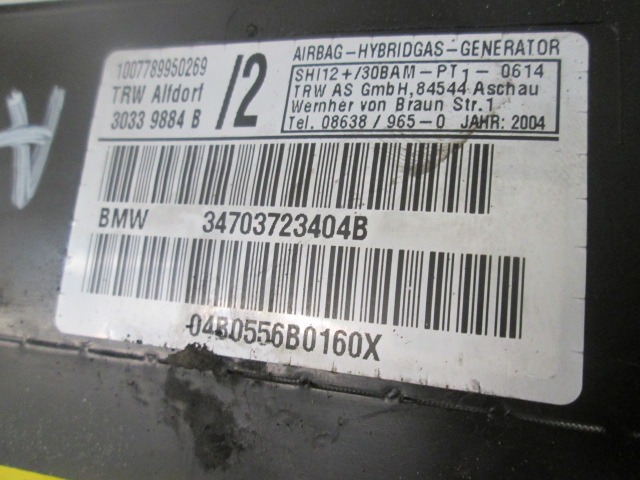 AIRBAG PORTE  OEM N. 34824046803U PI?CES DE VOITURE D'OCCASION BMW SERIE X5 E53 LCI RESTYLING (2003 - 2007) DIESEL D?PLACEMENT. 30 ANN?E 2004