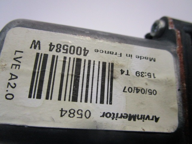 M?CANISME DE FEN?TRE DE PORTE ARRI?RE OEM N. 400584W PI?CES DE VOITURE D'OCCASION PEUGEOT 307 BER/SW/CABRIO (2001 - 2009) DIESEL D?PLACEMENT. 16 ANN?E 2007