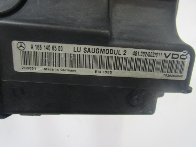 SILENCIEUX D'ADMISSION OEM N. A1661406500 A1660940001 PI?CES DE VOITURE D'OCCASION MERCEDES CLASSE A W168 V168 RESTYLING (2001 - 2005) BENZINA D?PLACEMENT. 14 ANN?E 2002