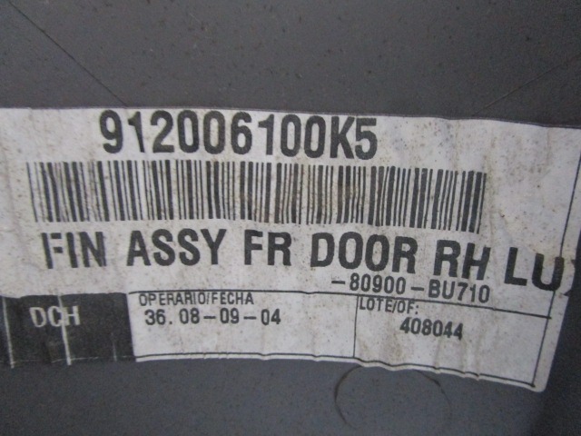 PANNEAU DE PORTE AVANT OEM N. 17683 PANNELLO INTERNO PORTA ANTERIORE PI?CES DE VOITURE D'OCCASION NISSAN ALMERA / ALMERA TINO (2000 - 2006) DIESEL D?PLACEMENT. 22 ANN?E 2005