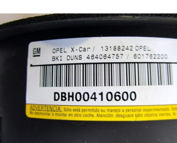 "MODULE D'AIRBAG CONDUCTEUR	 OEM N. 13188242 PI?CES DE VOITURE D'OCCASION OPEL MERIVA A R (2006 - 2010) BENZINA/GPL D?PLACEMENT. 14 ANN?E 2010"