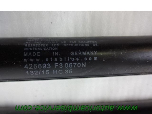 RESSORT PNEUMATIQUE, COUVERCLE COFFRE AR OEM N. 425693F30670N PI?CES DE VOITURE D'OCCASION RENAULT LAGUNA MK3 BER/SW (10/2007 - 08/2010) DIESEL D?PLACEMENT. 20 ANN?E 2008