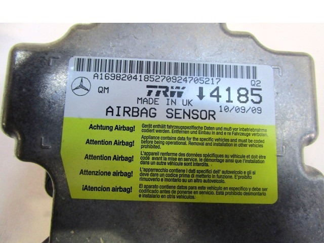 KIT AIRBAG COMPLET OEM N. 31059 KIT AIRBAG COMPLETO PI?CES DE VOITURE D'OCCASION MERCEDES CLASSE A W169 5P C169 3P RESTYLING (05/2008 - 2012) BENZINA D?PLACEMENT. 15 ANN?E 2009