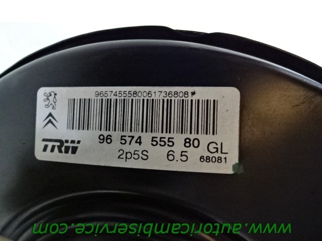 SERVO FREIN ? D?PRESSION OEM N. 9657455580 PI?CES DE VOITURE D'OCCASION PEUGEOT 207 / 207 CC WA WC WK (2006 - 05/2009) DIESEL D?PLACEMENT. 14 ANN?E 2006