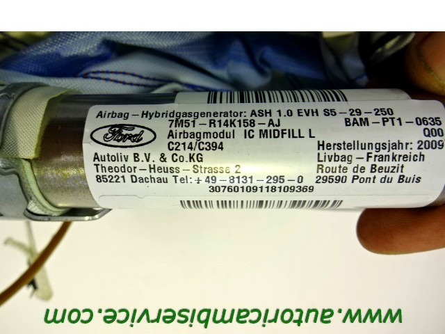 AIRBAG DE TETE  GAUCHE OEM N. 7M51-R14K158-AJ PI?CES DE VOITURE D'OCCASION FORD KUGA (05/2008 - 2012) DIESEL D?PLACEMENT. 20 ANN?E 2009