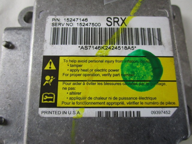 KIT AIRBAG COMPLET OEM N. 28013 KIT AIRBAG COMPLETO PI?CES DE VOITURE D'OCCASION CADILLAC SRX (2004 - 2009) BENZINA D?PLACEMENT. 36 ANN?E 2005