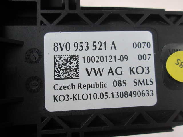 BLOC COMMODO COMPLET AVEC BAGUE OEM N. 8V0953502A PI?CES DE VOITURE D'OCCASION AUDI A3 8V 8V1 8VK 8VS 8VM 8V7 8VE 3P/5P/CABRIO (DAL 2012)DIESEL D?PLACEMENT. 16 ANN?E