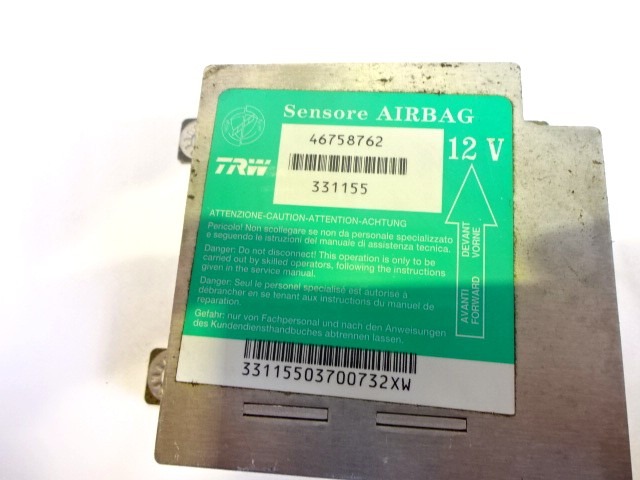 KIT AIRBAG COMPLET OEM N. KIT AIRBAG COMPLETO 1251 PI?CES DE VOITURE D'OCCASION FIAT PUNTO 188 188AX MK2 (1999 - 2003) BENZINA D?PLACEMENT. 12 ANN?E 2000