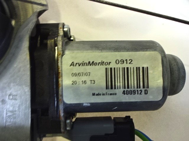 M?CANISME DE FEN?TRE DE PORTE AVANT OEM N. 9222W9 PI?CES DE VOITURE D'OCCASION PEUGEOT 207 / 207 CC WA WC WK (2006 - 05/2009) DIESEL D?PLACEMENT. 16 ANN?E 2007