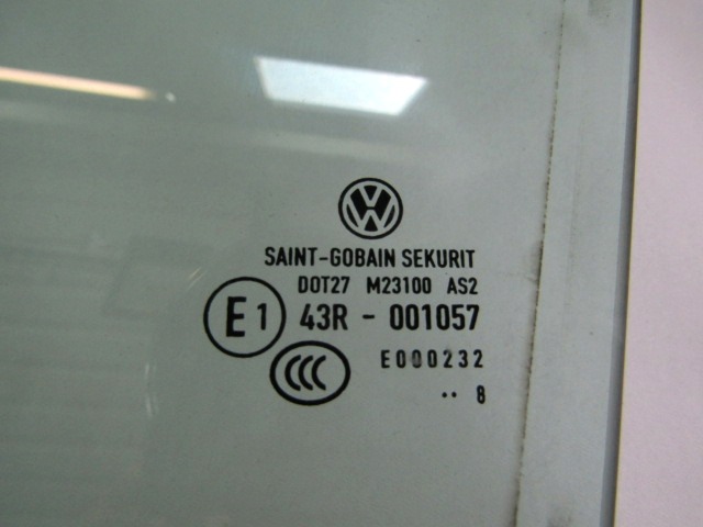 GLACE DE PORTE, VERRE TEINT? AR GAUCHE OEM N. 1K6845025B PI?CES DE VOITURE D'OCCASION VOLKSWAGEN GOLF MK5 BER/SW (02/2004-11/2008) BENZINA D?PLACEMENT. 16 ANN?E 2008