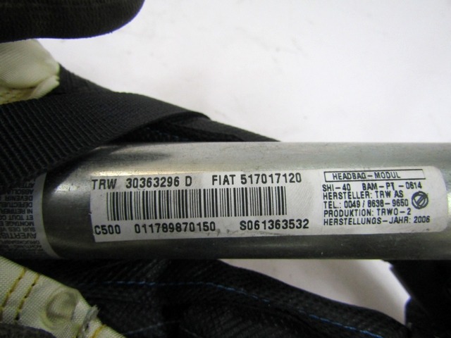 AIRBAG DE TETE  GAUCHE OEM N. 517017120 PI?CES DE VOITURE D'OCCASION FIAT GRANDE PUNTO 199 (2005 - 2012) DIESEL D?PLACEMENT. 13 ANN?E 2006