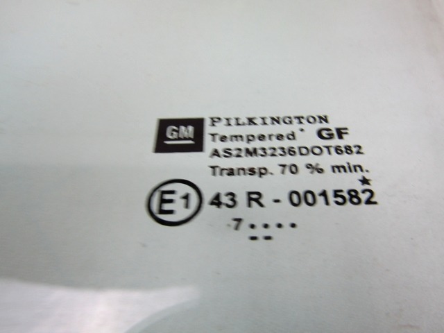 GLACE DE PORTE, VERRE TEINT? AR GAUCHE OEM N. 93183275 PI?CES DE VOITURE D'OCCASION OPEL ASTRA H RESTYLING L48 L08 L35 L67 5P/3P/SW (2007 - 2009) DIESEL D?PLACEMENT. 19 ANN?E 2008