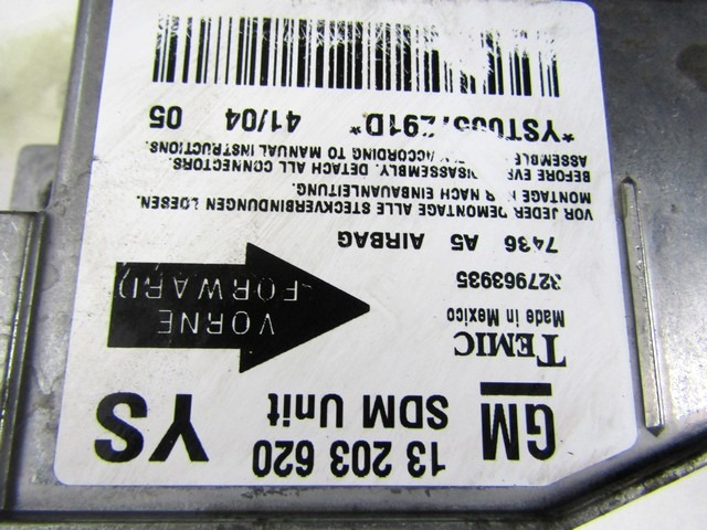 KIT AIRBAG COMPLET OEM N. 17205 KIT AIRBAG COMPLETO PI?CES DE VOITURE D'OCCASION OPEL MERIVA A (2003 - 2006) DIESEL D?PLACEMENT. 17 ANN?E 2005