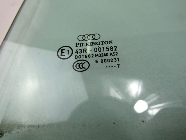 GLACE DE PORTE, VERRE TEINT? AR GAUCHE OEM N. 4L0845205 PI?CES DE VOITURE D'OCCASION AUDI Q7 4L (2005 - 2015) DIESEL D?PLACEMENT. 30 ANN?E 2007