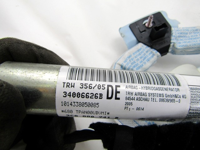 AIRBAG DE TETE  GAUCHE OEM N. 3C0880741B PI?CES DE VOITURE D'OCCASION VOLKSWAGEN PASSAT B6 3C BER/SW (2005 - 09/2010)  DIESEL D?PLACEMENT. 20 ANN?E 2006