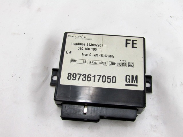 ALARME DE VOITURE DE CONTR?LE OEM N. 8973617050 PI?CES DE VOITURE D'OCCASION ISUZU D-MAX (2003 - 2008) DIESEL D?PLACEMENT. 30 ANN?E 2004