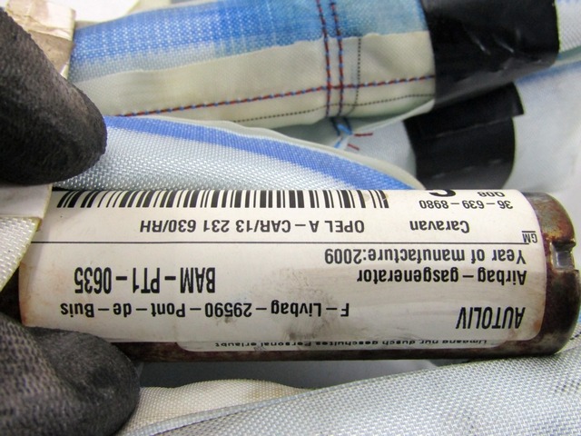 AIRBAG DE TETE DROIT  OEM N. 13231630 PI?CES DE VOITURE D'OCCASION OPEL ASTRA H RESTYLING L48 L08 L35 L67 5P/3P/SW (2007 - 2009) BENZINA D?PLACEMENT. 16 ANN?E 2009