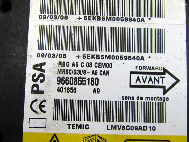 KIT AIRBAG COMPLET OEM N. 18613 KIT AIRBAG COMPLETO PI?CES DE VOITURE D'OCCASION CITROEN C2 (2004 - 2009) BENZINA D?PLACEMENT. 16 ANN?E 2006