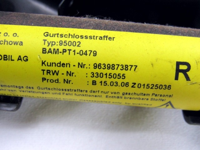 KIT AIRBAG COMPLET OEM N. 18613 KIT AIRBAG COMPLETO PI?CES DE VOITURE D'OCCASION CITROEN C2 (2004 - 2009) BENZINA D?PLACEMENT. 16 ANN?E 2006