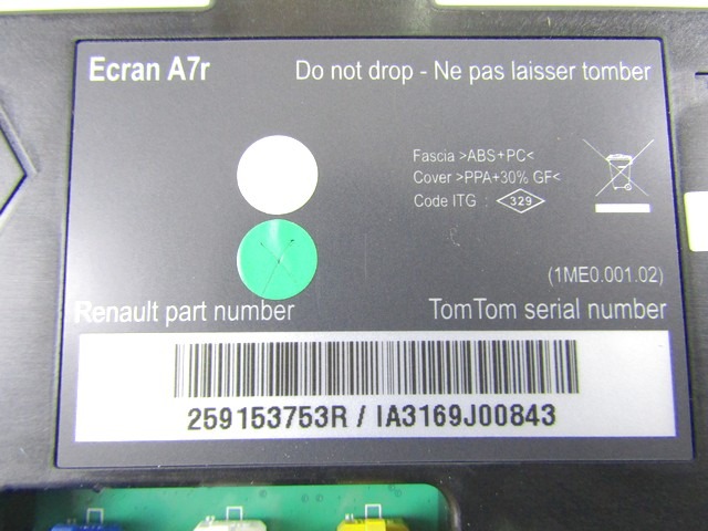 PI?CES D?TACH?ES RADIONAVIGATION OEM N. 31547 Sistema di navigazione satelittare PI?CES DE VOITURE D'OCCASION RENAULT SCENIC/GRAND SCENIC (2009 - 2016) DIESEL D?PLACEMENT. 20 ANN?E 2009