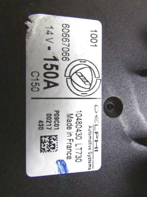 ALTERNATEUR OEM N. 60667066 PI?CES DE VOITURE D'OCCASION LANCIA THESIS (2002 - 2009) BENZINA D?PLACEMENT. 32 ANN?E 2003