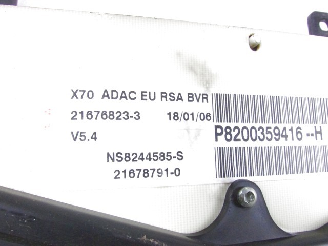 TABLEAU DE BORD OEM N. 8200359416 PI?CES DE VOITURE D'OCCASION RENAULT MASTER (2003 - 2010) DIESEL D?PLACEMENT. 25 ANN?E 2006