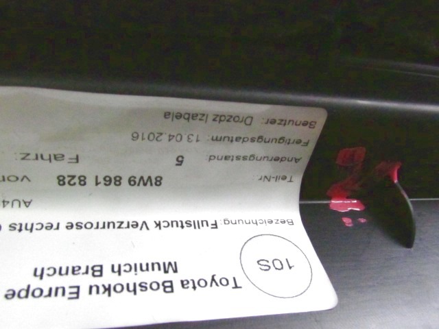 REVETEMENT DE COFFRE A BAGAGES OEM N. 8W9861828 PI?CES DE VOITURE D'OCCASION AUDI A4 B9 BER/SW (DAL 2015)DIESEL D?PLACEMENT. 20 ANN?E 2016