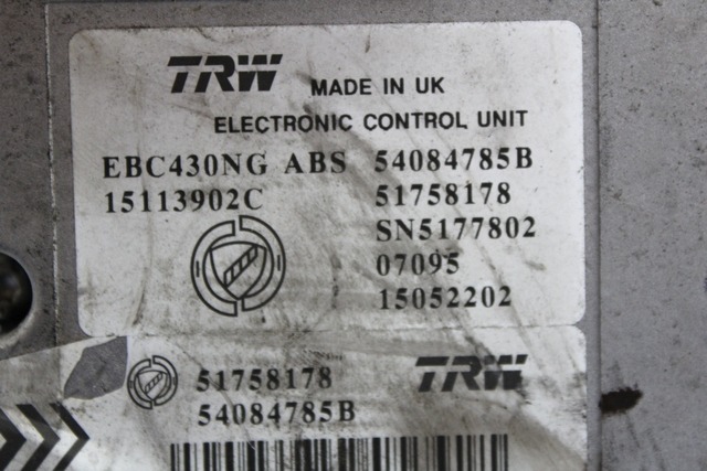 GROUPE HYDRAULIQUE DXC OEM N. 51758178 PI?CES DE VOITURE D'OCCASION LANCIA Y YPSILON 843 (2006 - 2011) BENZINA D?PLACEMENT. 12 ANN?E 2007