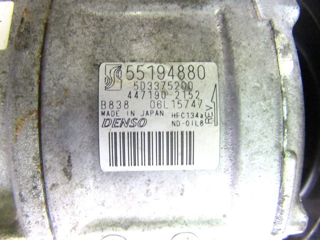 COMPRESSEUR DE CLIMATISEUR OEM N. 55194880 PI?CES DE VOITURE D'OCCASION FIAT FIORINO (2007 - 2016) BENZINA/METANO D?PLACEMENT. 14 ANN?E 2010