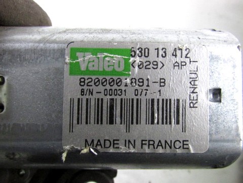 MOTEUR D'ESSUIE-GLACE ARRI?RE OEM N. 8200001891 PI?CES DE VOITURE D'OCCASION RENAULT LAGUNA MK2 BER/SW (11/2000 - 12/2004) BENZINA D?PLACEMENT. 16 ANN?E 2001