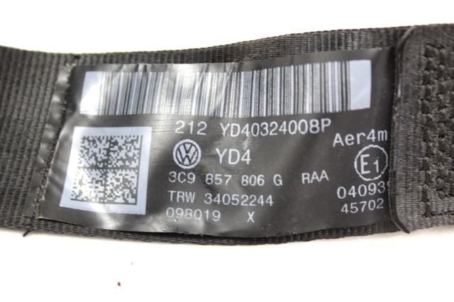 CEINTURE DE S?CURIT? OEM N. 3C9857806G PI?CES DE VOITURE D'OCCASION VOLKSWAGEN PASSAT B6 3C BER/SW (2005 - 09/2010)  DIESEL D?PLACEMENT. 20 ANN?E 2008