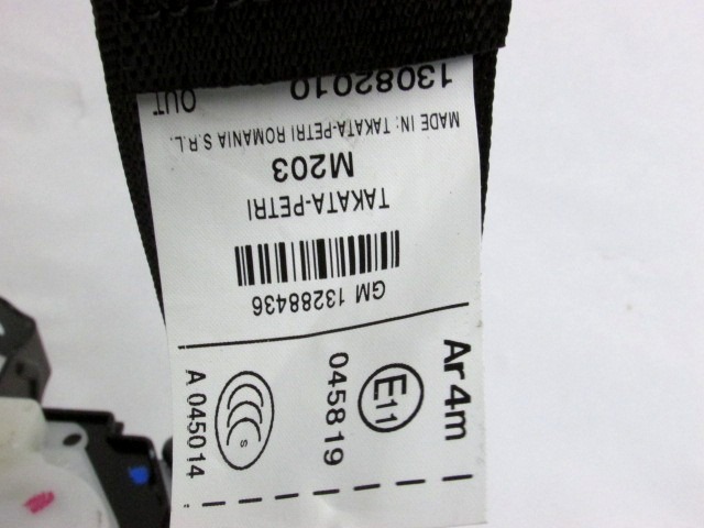 CEINTURE DE S?CURIT? OEM N. 13288436 PI?CES DE VOITURE D'OCCASION OPEL INSIGNIA A (2008 - 2017)DIESEL D?PLACEMENT. 20 ANN?E 2010