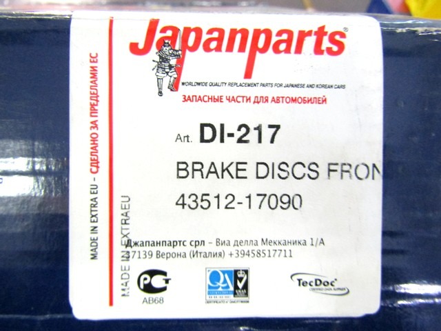 DISQUE DE FREIN AVANT OEM N. 43512-17080 PI?CES DE VOITURE D'OCCASION TOYOTA MR 2 MK2 W20 (1989 - 1999)BENZINA D?PLACEMENT. 20 ANN?E 1990