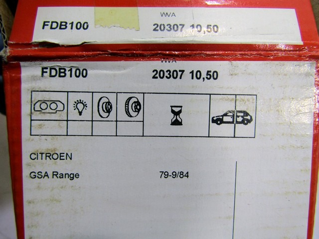 KIT DE PLAQUETTES FREIN OEM N. 95549354 PI?CES DE VOITURE D'OCCASION CITROEN GS (1970 - 1979)BENZINA D?PLACEMENT. 12 ANN?E 1970