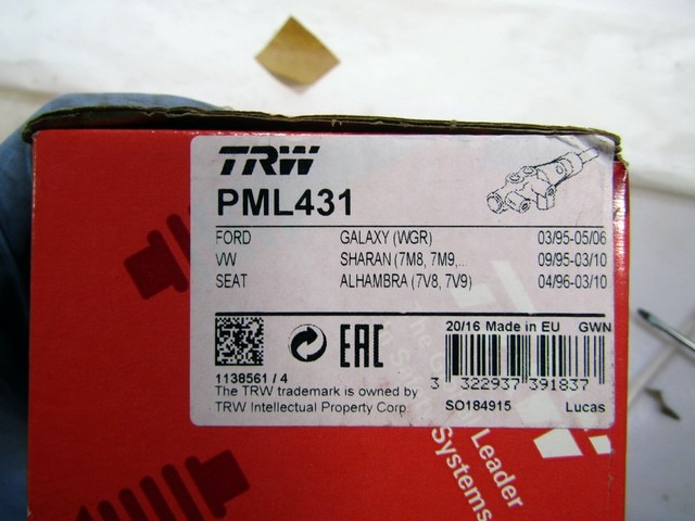 MAITRE-CYLINDRE DE FREIN OEM N. YM21-2140-AA PI?CES DE VOITURE D'OCCASION FORD GALAXY (1994 - 2000)DIESEL D?PLACEMENT. 19 ANN?E 1998