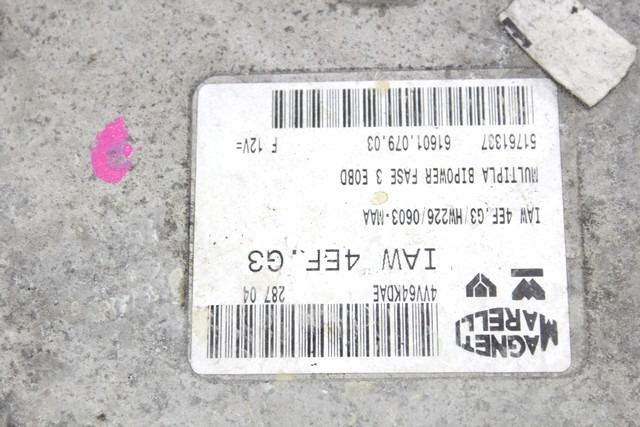 KIT ACCENSIONE AVVIAMENTO OEM N. 16589 KIT ACCENSIONE AVVIAMENTO PI?CES DE VOITURE D'OCCASION FIAT MULTIPLA (2004 - 2010) BENZINA/METANO D?PLACEMENT. 16 ANN?E 2004