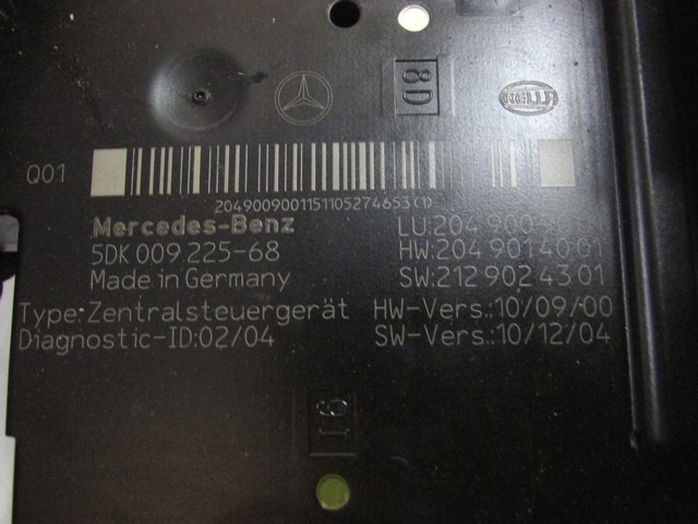 A6519007401 KIT ACCENSIONE AVVIAMENTO MERCEDES GLK X204 2.2 D 125KW AUT 5P (2011) RICAMBIO USATO A6519011801 2049009001 A2079052600 A2129005912 A2049005107 