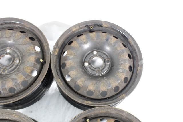 51763241 SET 4 CERCHI IN FERRO DA 6JX15H2 ET 40 FIAT PUNTO EVO 1.3 D 66KW 5M 5P (2009) RICAMBIO USATO 