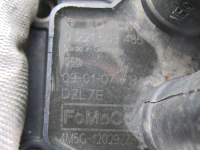 4M5G-12029-ZB BOBINA ACCENSIONE FORD FIESTA 1.2 B 60KW 5M 5P (2009) RICAMBIO USATO 0221503485