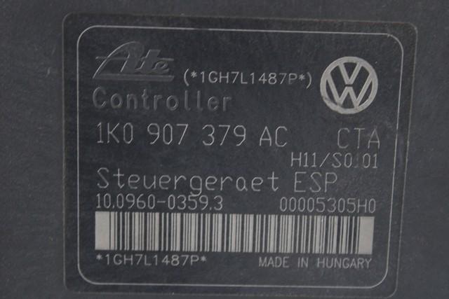 1K0614517AE CENTRALINA POMPA AGGREGATO ABS SKODA OCTAVIA SW 2.0 D 103KW 6M 5P (2008) RICAMBIO USATO 10.0206-0240.4 1K0907379AC 10.0960-0359.3