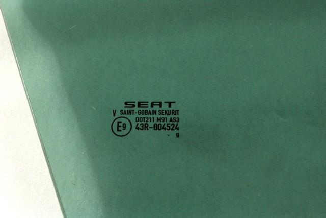 6J4845206B VETRO SCENDENTE PORTA POSTERIORE DESTRA OSCURATO SEAT IBIZA 1.4 D 59KW 5M 5P (2009) RICAMBIO USATO