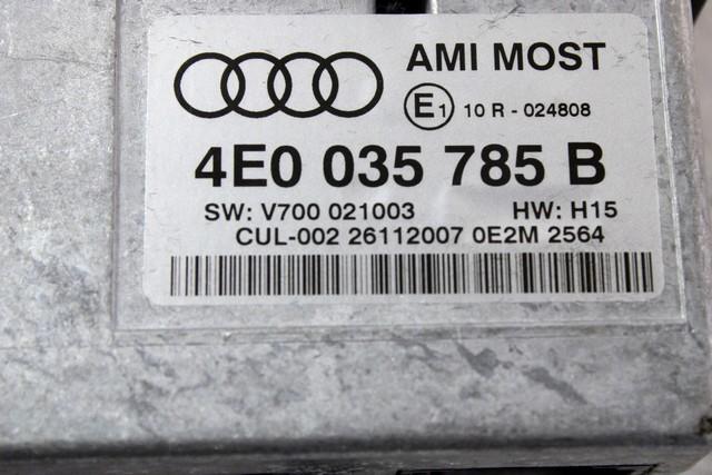 4E0035785B CENTRALINA INTERFACCIA MUSICALE AMI MMI AUDI A5 RHD 2.7 D 140KW AUT 3P (2008) RICAMBIO USATO