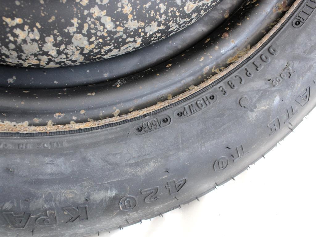 04472534AD RUOTINO DI SCORTA GOODYEAR T145/90 D16 106M CHRYSLER VOYAGER 2.8 D 110KW AUT 5P (2004) RICAMBIO USATO CON CERCHIO IN FERRO DA 16 POLLICI 5 FORI 16X4T INTERASSE 5X115