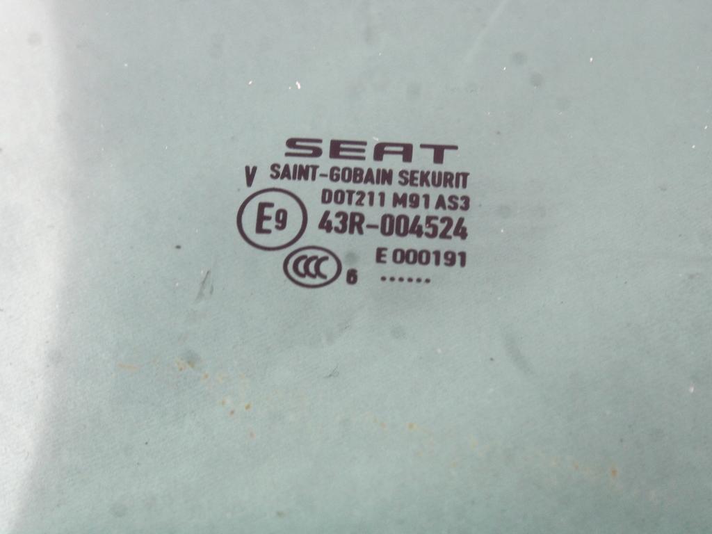 5F4845026C VETRO SCENDENTE PORTA POSTERIORE DESTRA OSCURATO SEAT LEON FR 1.4 B 92KW 6M 5P (2016) RICAMBIO USATO