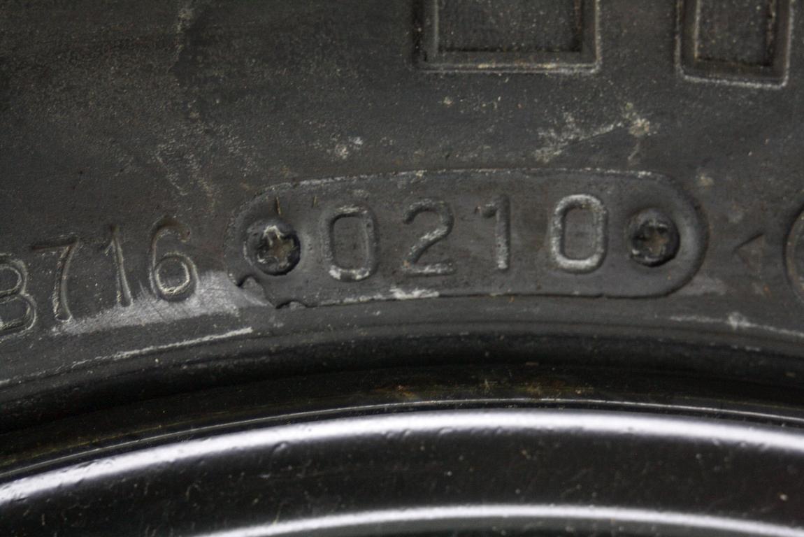 46802897 RUOTINO DI SCORTA PIRELLI S135/80 B13 82M A0210 1.83 FIAT PANDA 1.2 B 51KW 5M 5P (2010) RICAMBIO USATO CON CERCHIO IN FERRO DA 13 POLLICI 4 FORI 4.50BX13H ET 33 INTERASSE 4X98